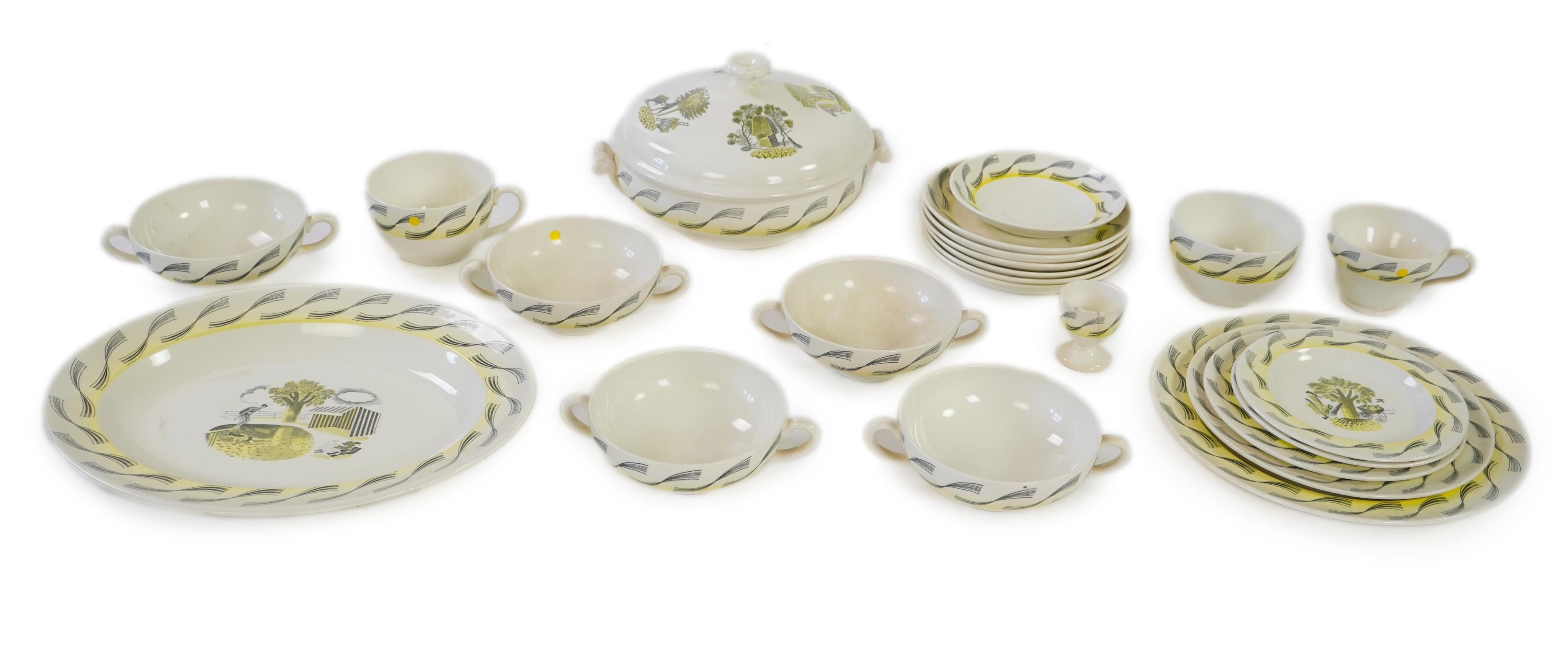 Eric Ravilious (1903-1942) for Wedgwood: A 'Garden' part dinner and tea service